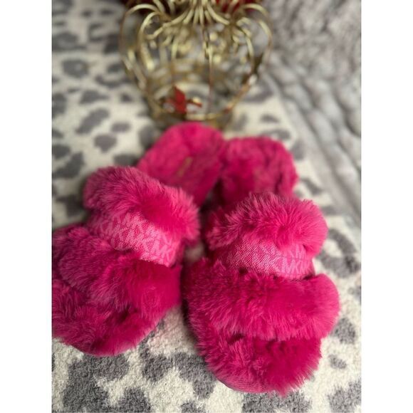 KORS Michael kors faux fur sandals/slippers slides sz 10 - Picture 2 of 5